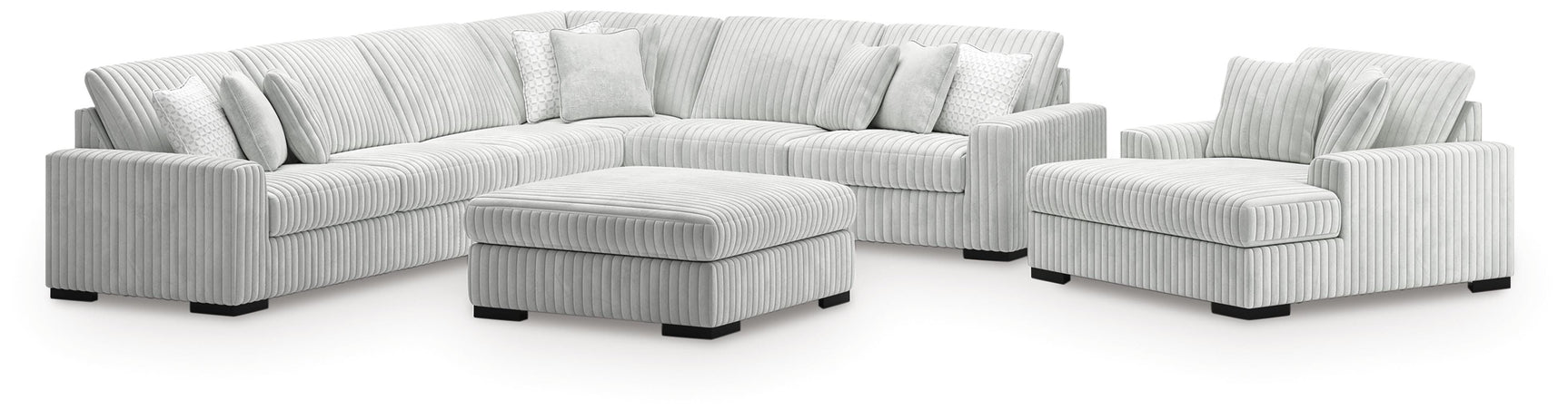 Stupendous Alloy 4-Piece Sectional, Oversized Chaise and Ottoman (Online Special Price)