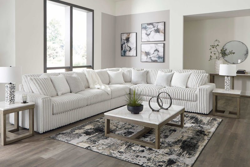 Stupendous Alloy Corduroy Symmetrical Sectional Living Room Set / 4pc - Ornate Home