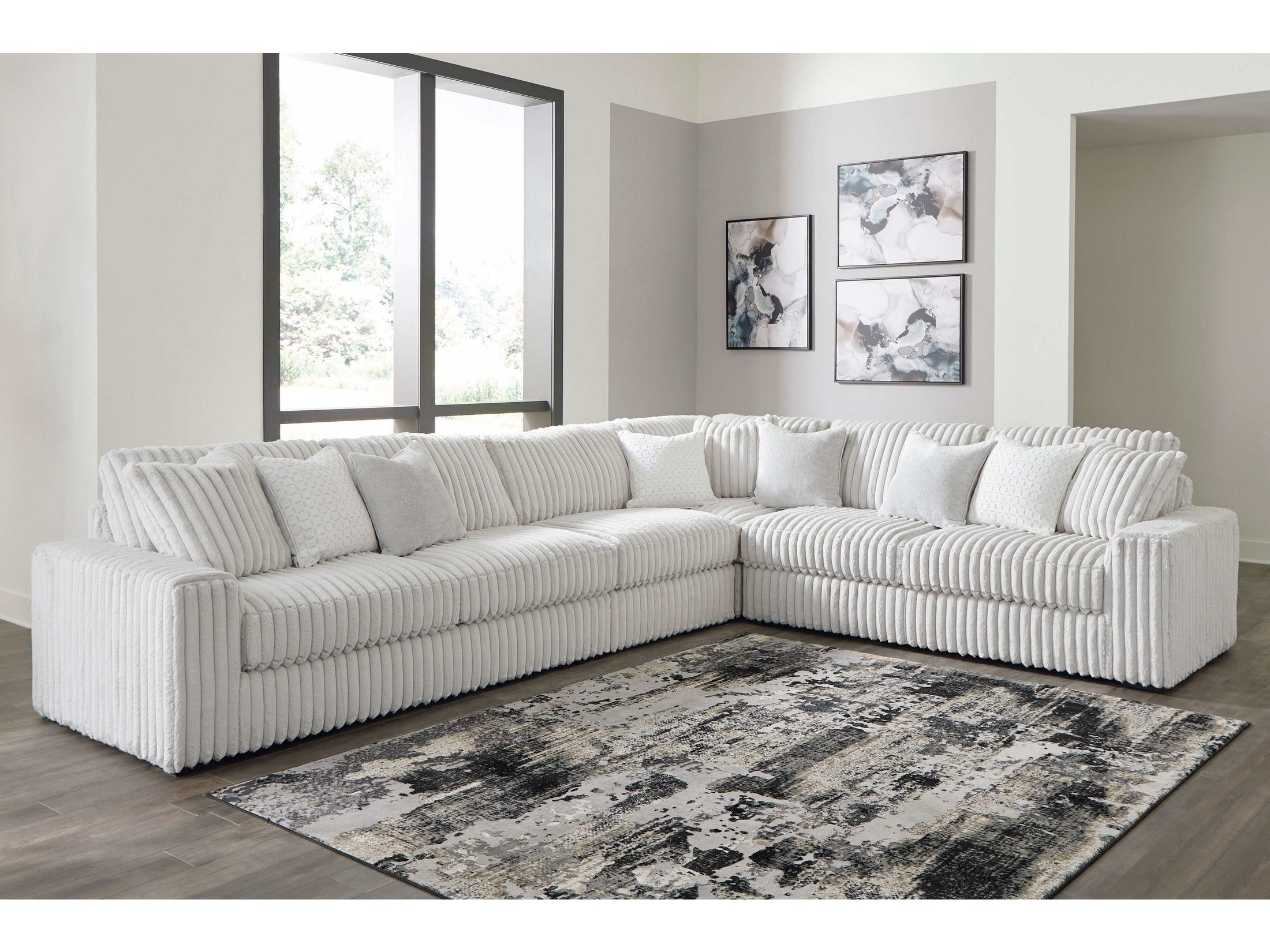 (Online Special Price) Stupendous Alloy Corduroy Symmetrical Sectional Living Room Set / 4pc - Ornate Home