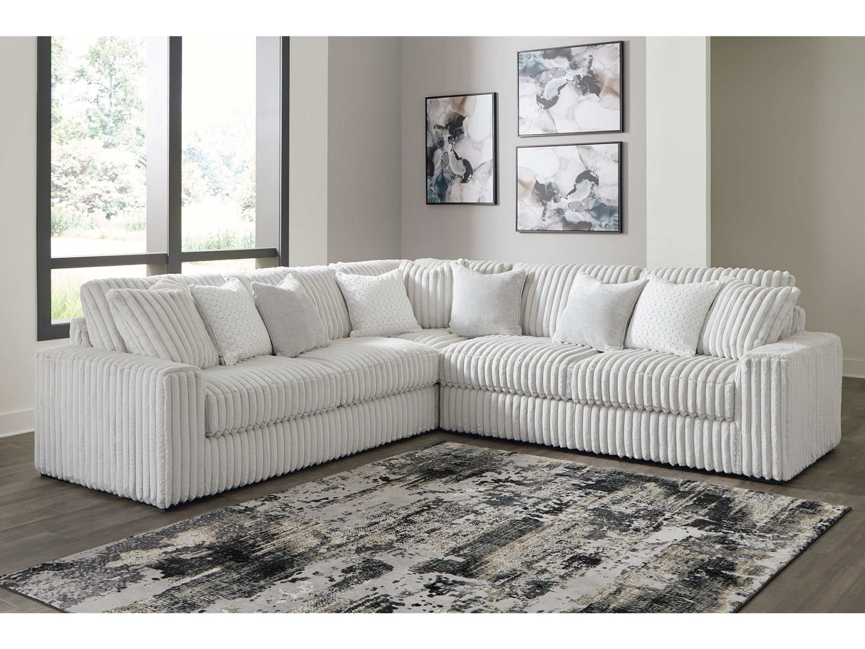 Stupendous Alloy Corduroy Symmetrical Sectional Living Room Set / 3pc - Ornate Home