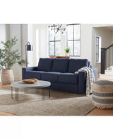 Stearns & Foster® Giorgio Deep Blue Queen Sleeper Sofa w/ Memory Foam Mattress - Ornate Home