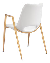 Desi White & Gold Dining Chair (Set of 2)