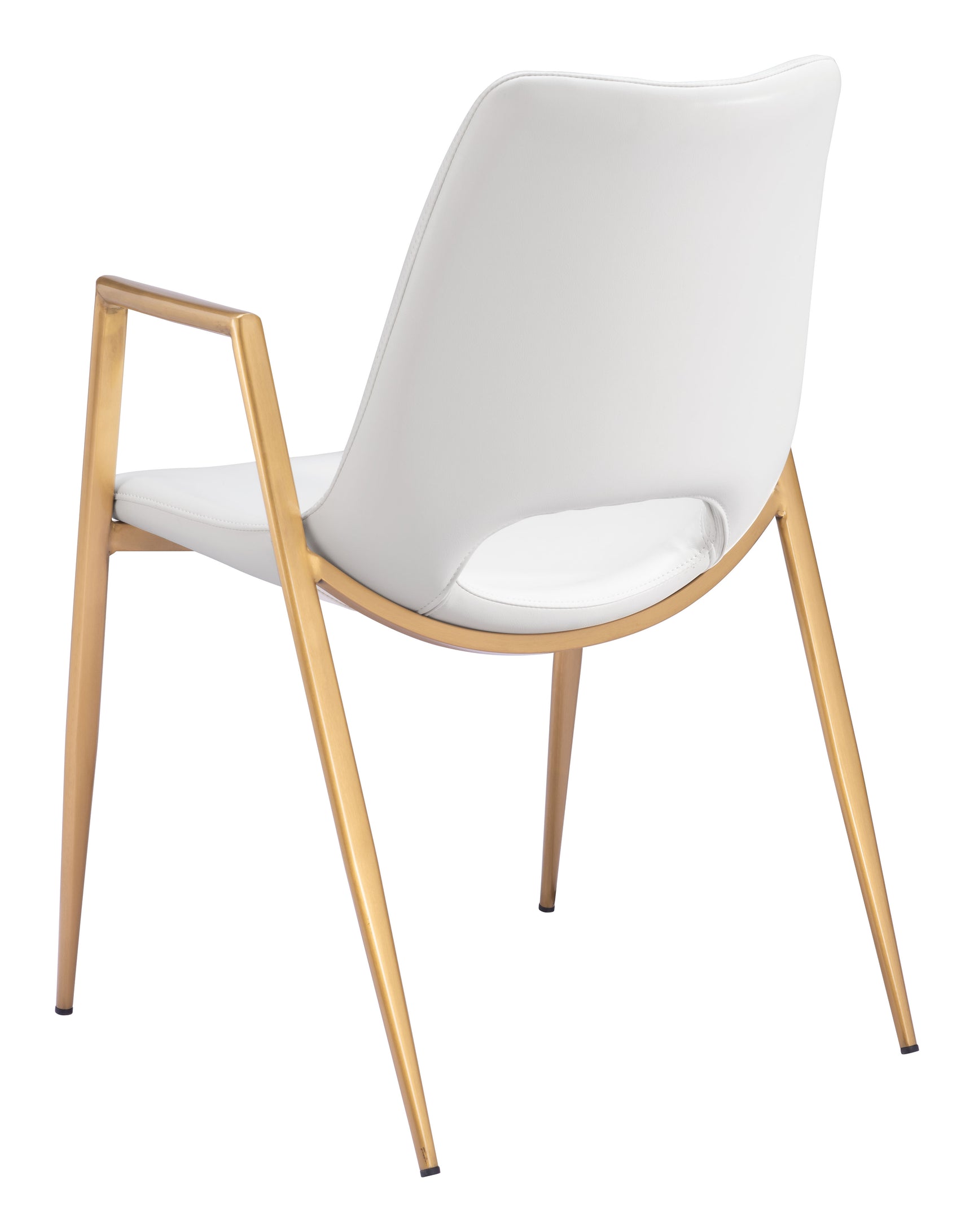 Desi White & Gold Dining Chair (Set of 2)