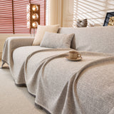 Natural Textured Linen Couch Cover, Breathable & Hypoallergenic Furniture Protector