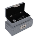Bardsdale Blue/Silver Shagreen Boxes with Hardware (Set of 2)