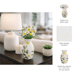 Vineburg Yellow/Ivory Daisy Embossed Vase