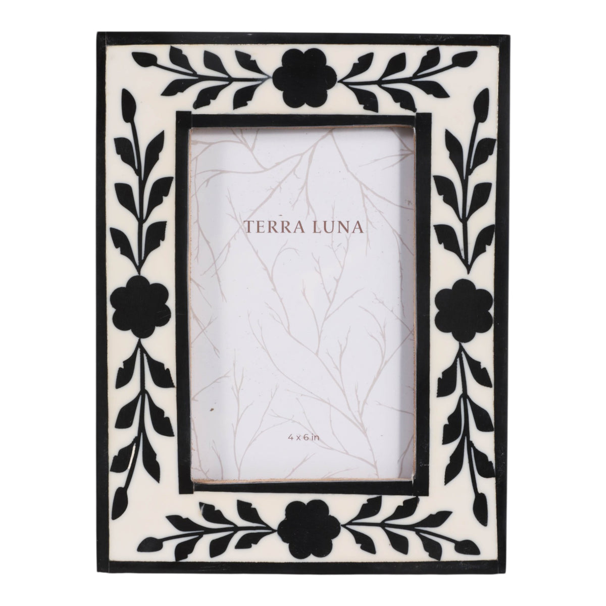 Fargooak Black/White 4x6 Petals Photo Frame