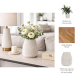 Sunsweet White Wood Ridged Vase