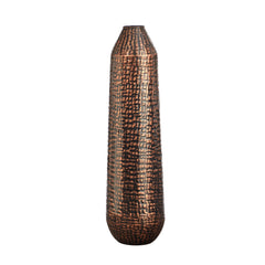 26” Tall Embossed Metal Tower Vase - Ornate Home