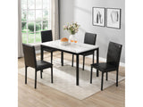Tempe White/Black Faux Marble Top Dining Table