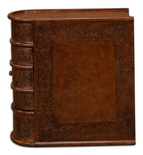Barnes Brown Leather Book Side Table