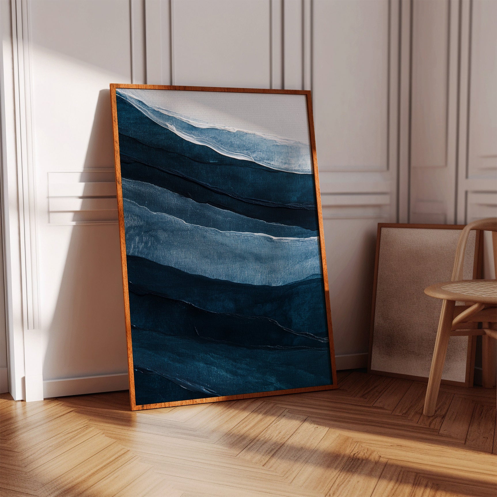 Serene Ocean Waves Abstract Painting