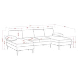 Azariah U Shape 3pc Sectional Sofa - Ornate Home