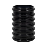 Angwin Black Glass Scallop Vase