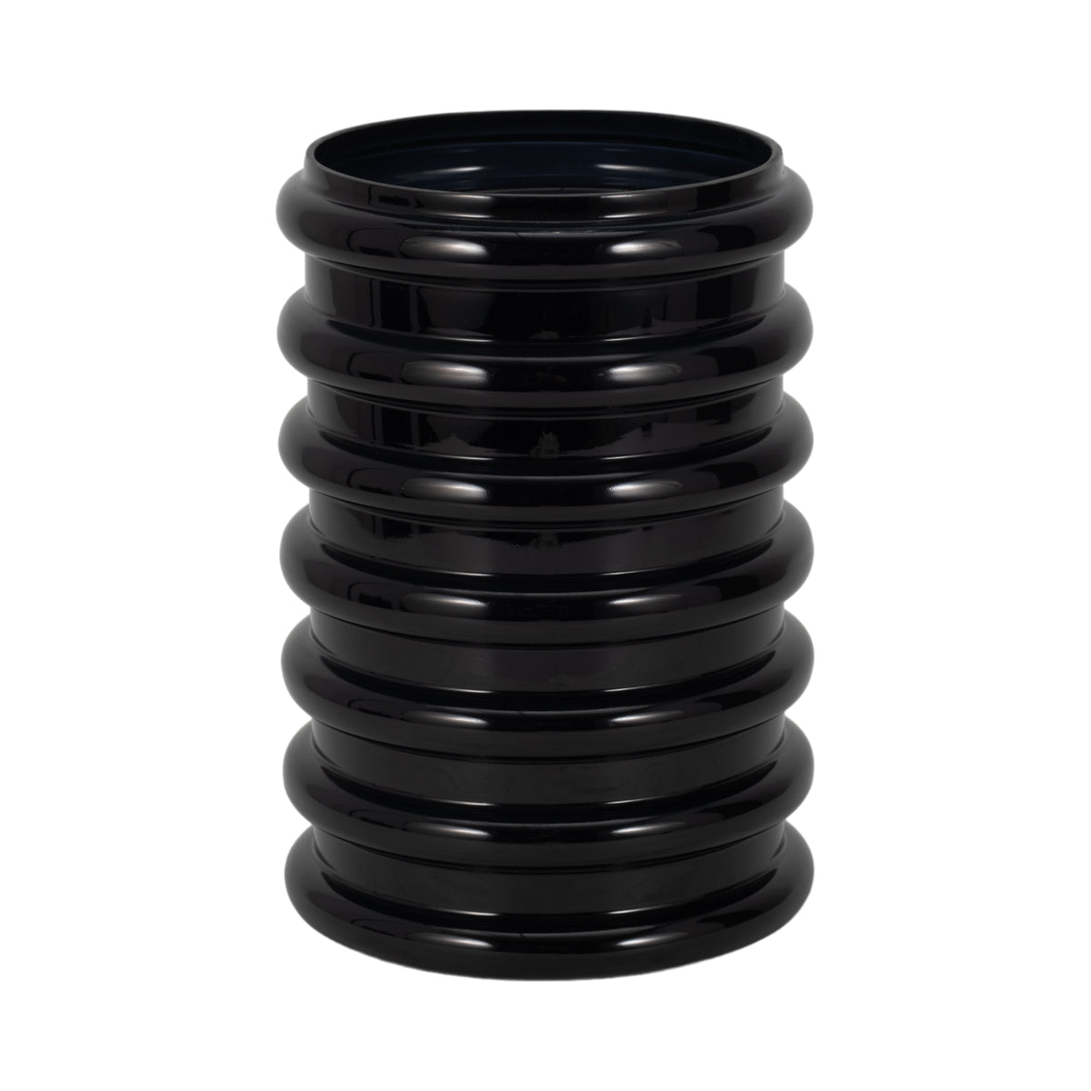 Angwin Black Glass Scallop Vase