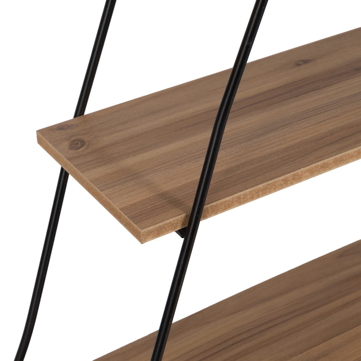 Iron Horse Brown/Black Metal and Wood Triangle Wall Shelf