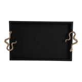 Dirigo Black/Gold Faux Leather Snake Tray