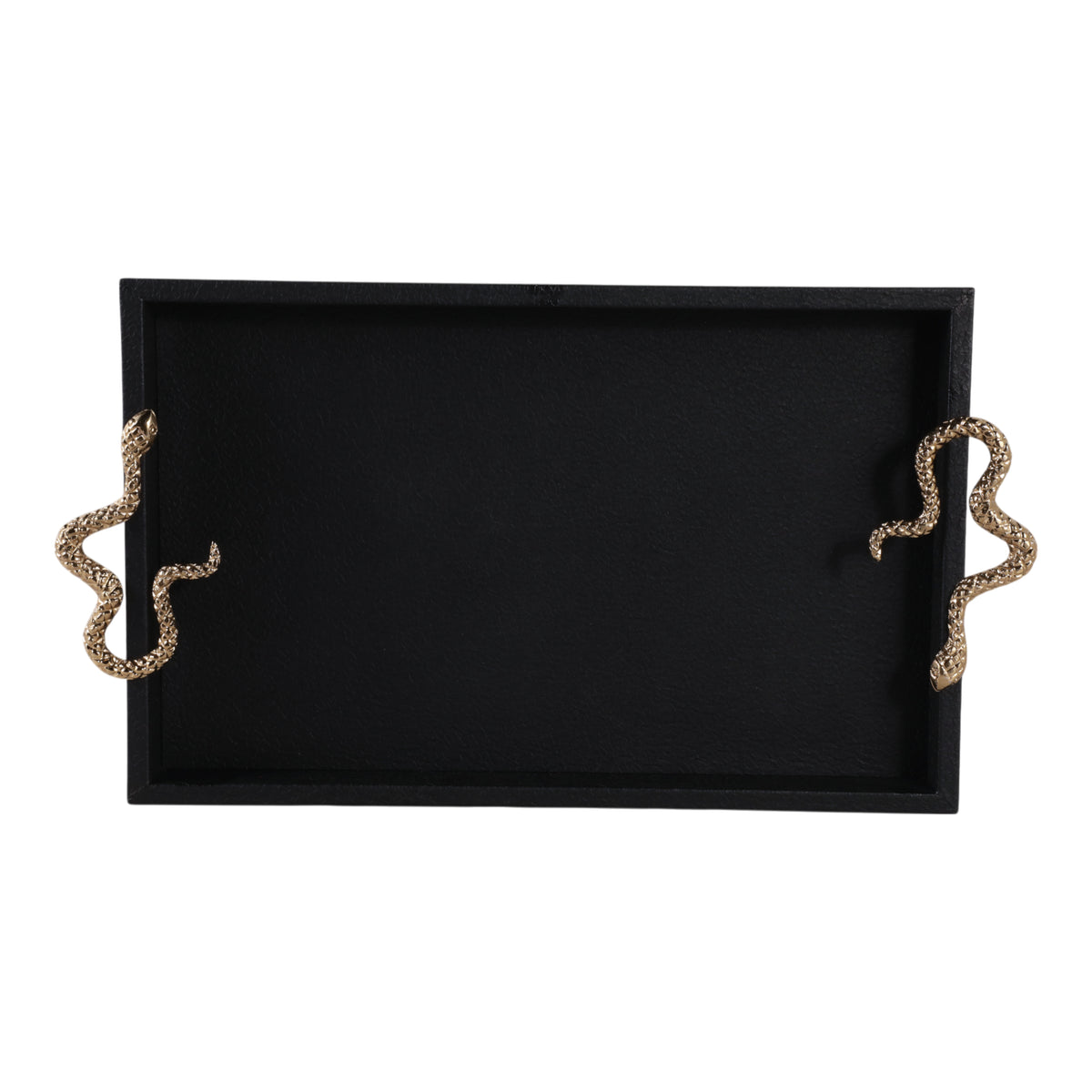 Dirigo Black/Gold Faux Leather Snake Tray