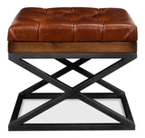 Atelier Leather Brown Leather Cushion Bench