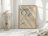Whimsical Blue Bows Minimalist Print
