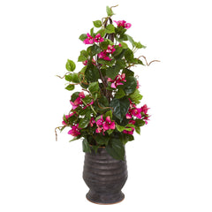 27” Bougainvillea Artificial Climbing Plant in Ribbed Planter - Ornate Home
