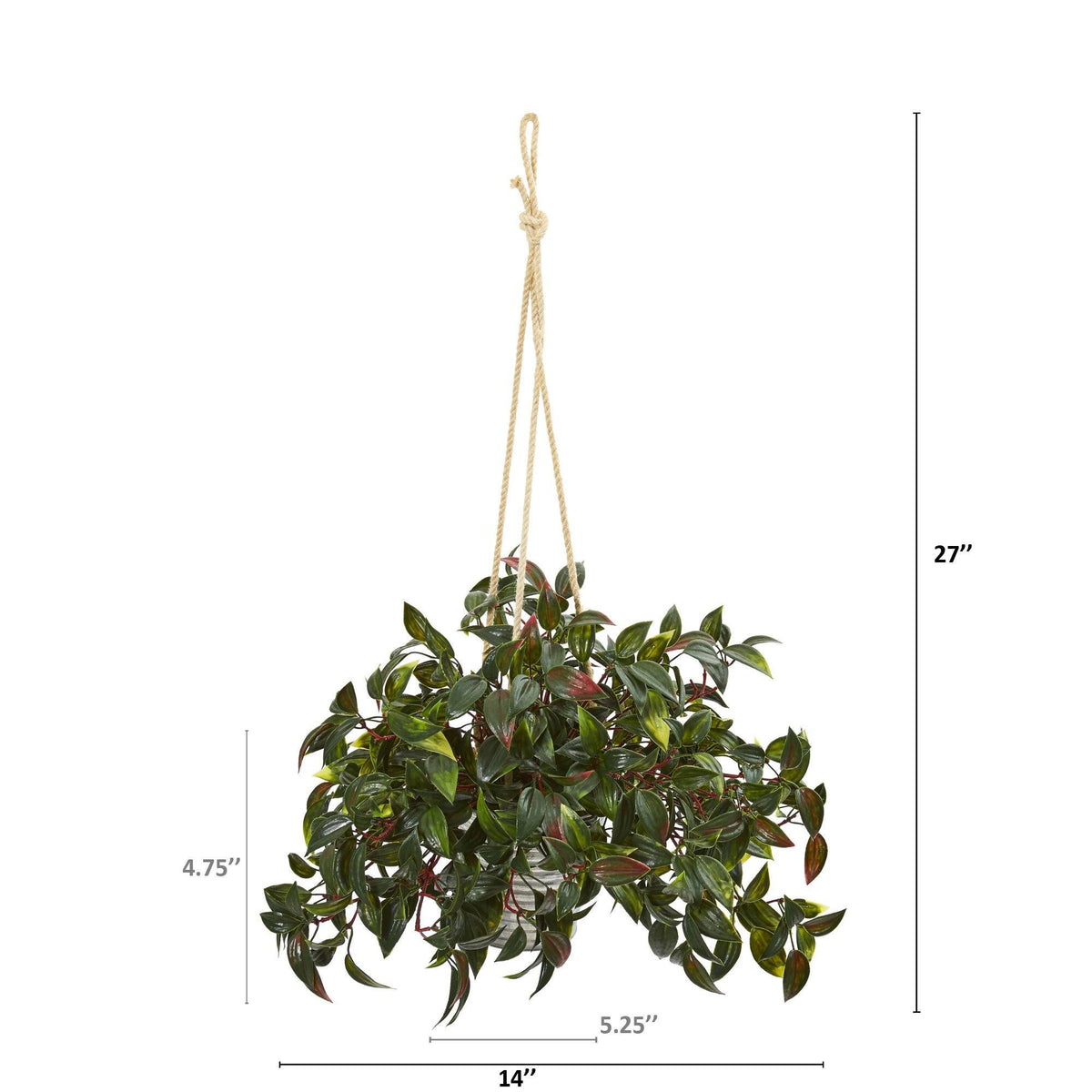 27” Mini Melon Artificial Plant in Hanging Bucket UV Resistant (Indoor/Outdoor) (Set of 2)