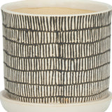 Gridley Beige Ceramic Planters with Saucer (Set of 2) - 14807-03