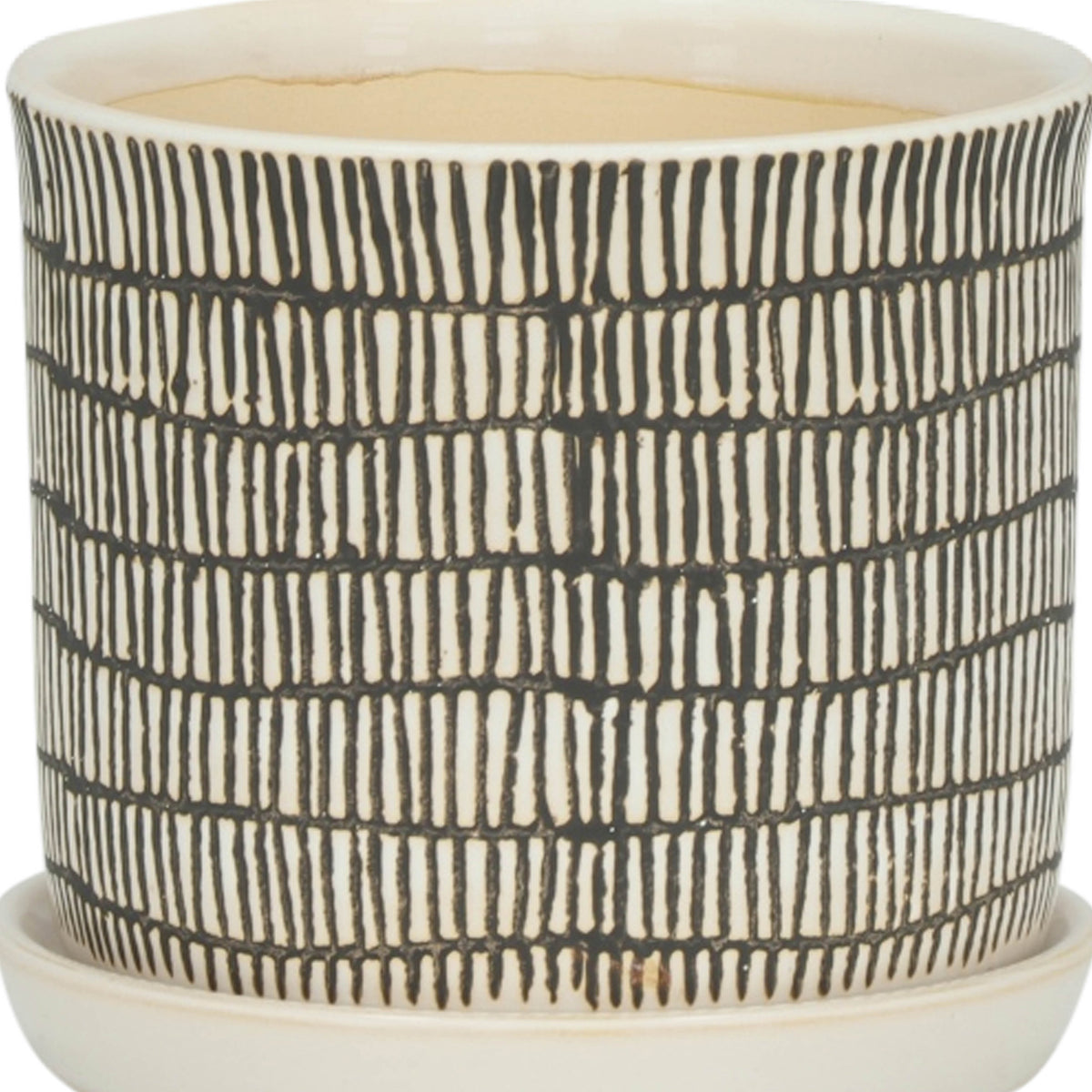 Gridley Beige Ceramic Planters with Saucer (Set of 2) - 14807-03