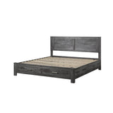 Vidalia Rustic Gray Oak Queen Bed w/ Storage