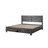 Vidalia Rustic Gray Oak Queen Bed w/ Storage