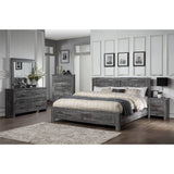 Vidalia Rustic Gray Oak Queen Bed w/ Storage