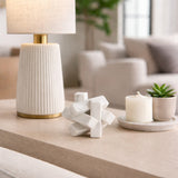Aurant White Marble Geometric Orb