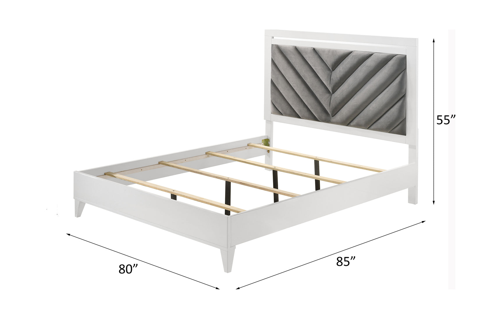 Chelsie Gray/White Eastern King Bed
