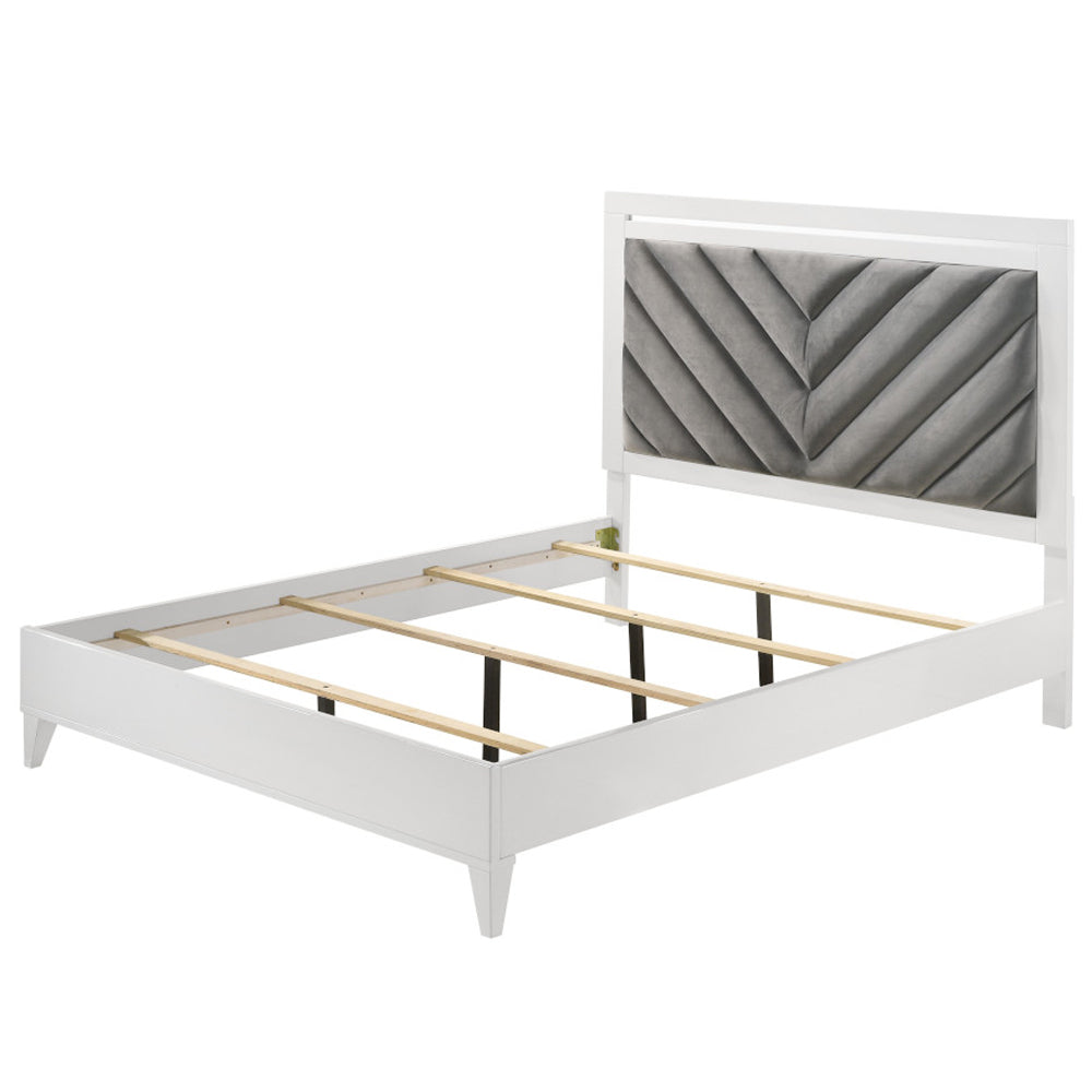 Chelsie Gray/White Queen Bed