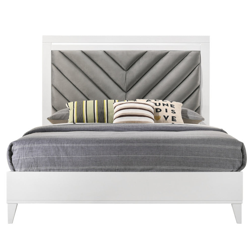 Chelsie Gray/White Queen Bed