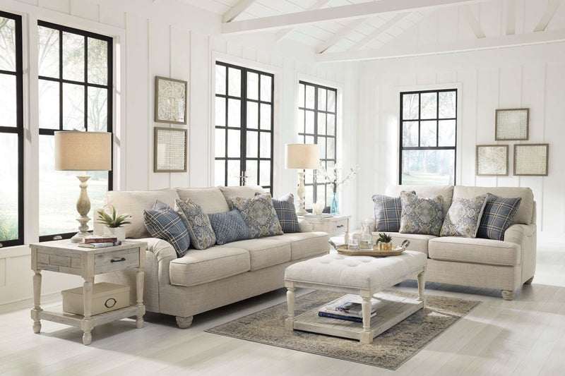 Traemore Beige Linen Living Room Set / 2pc - Ornate Home