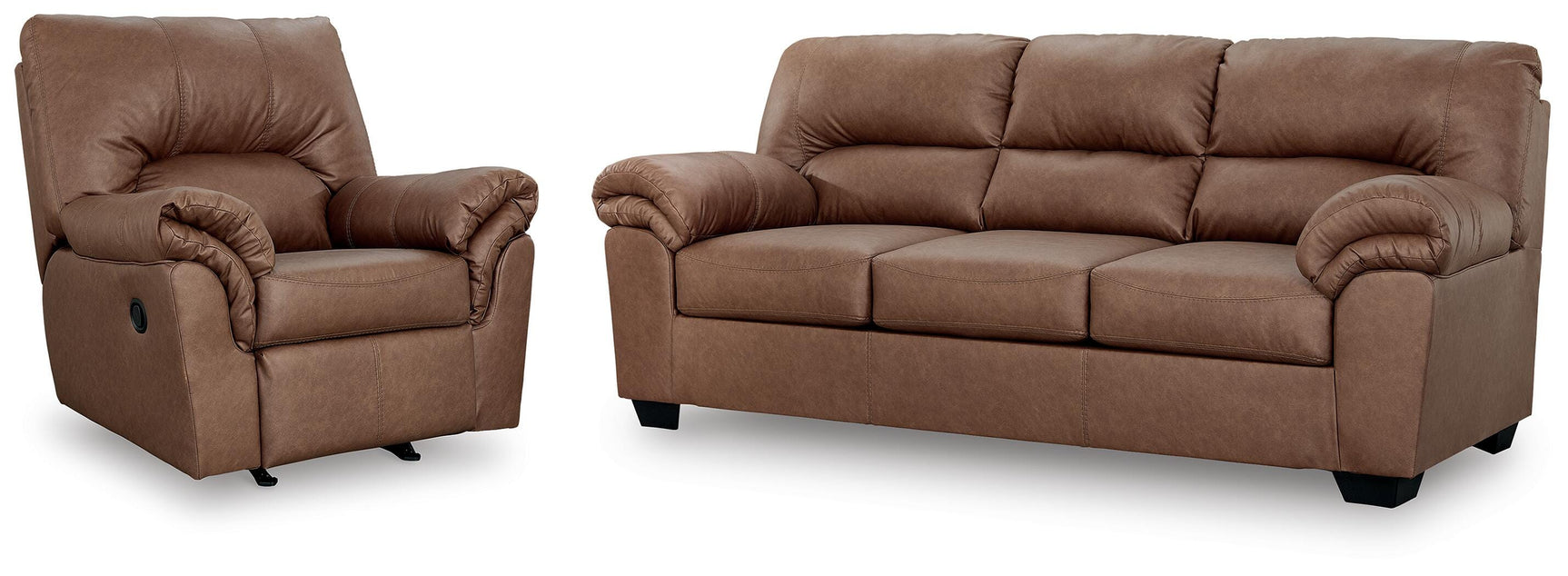 WillowBend Caramel Sofa and Recliner