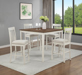 Brody White/Brown 5-Piece Counter Height Set