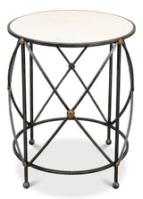 Drum & Fife Grey Lamp Table Marble