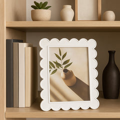 Duarte White 5x7 Scallop Edge Photo Frame - 20419-02EC