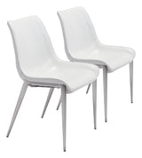 Magnus White & Silver Dining Chair (Set of 2)