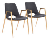 Desi Black & Gold Dining Chair (Set of 2)