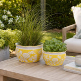Henleydale Yellow/White Planters (Set of 2)