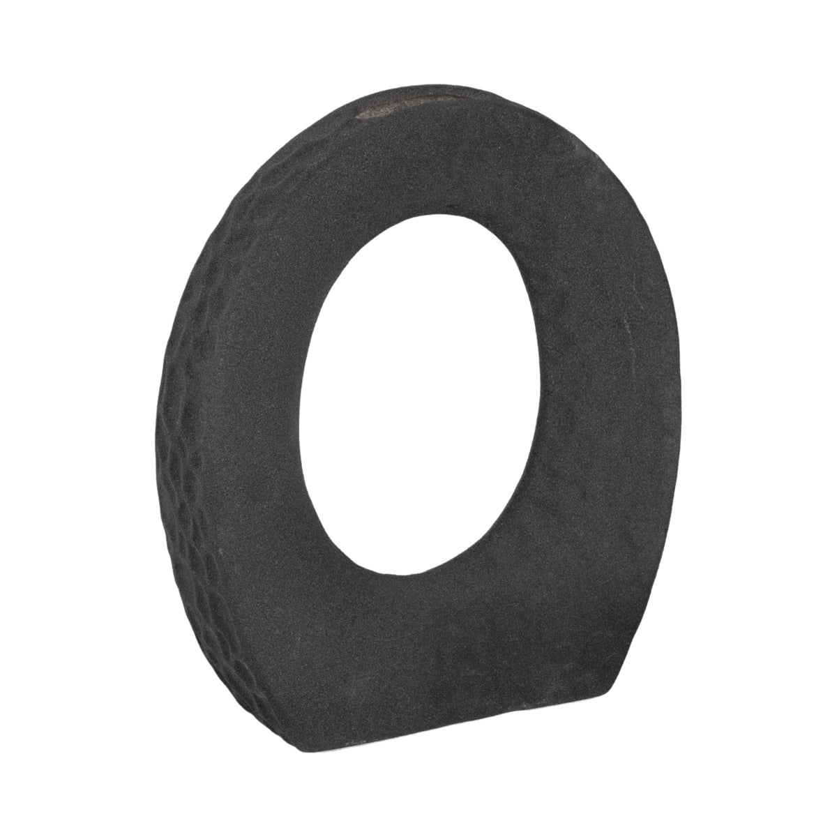 Dillonview Black Rough Finish Open Cut-Out Vase with Opening