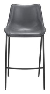 Magnus Dark Gray & Black Barstool (Set of 2)