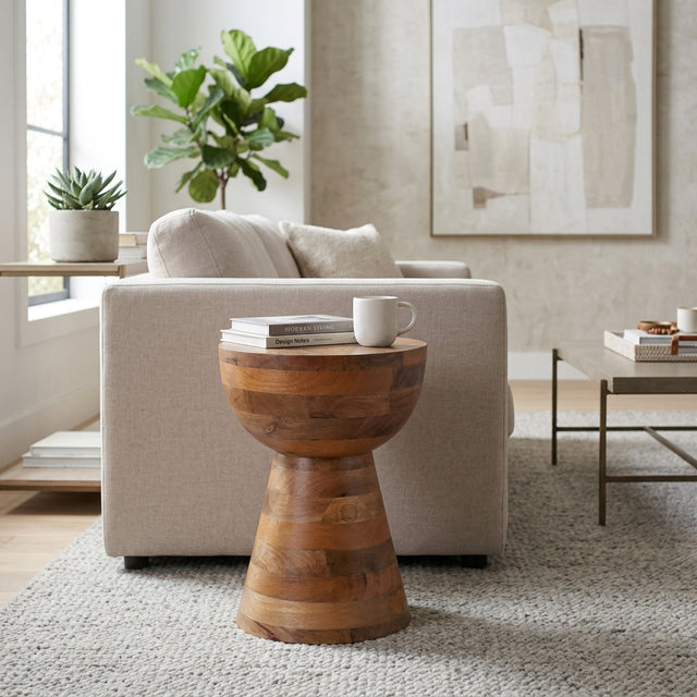 Cedar Grove Brown Polished Mango Wood Accent Table