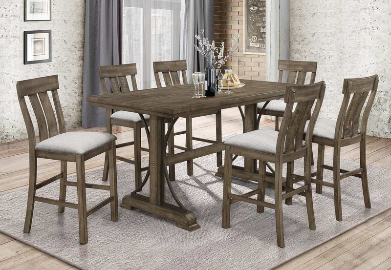 Quincy Grayish Brown Counter Height Dining Room Sets - Ornate Home