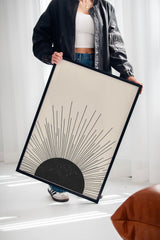 Minimal Black Sunburst Rising