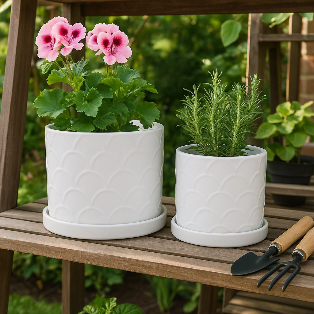 Cabot White Planters (Set of 2)