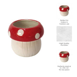 Bonnie View White/Red Mushroom Planter